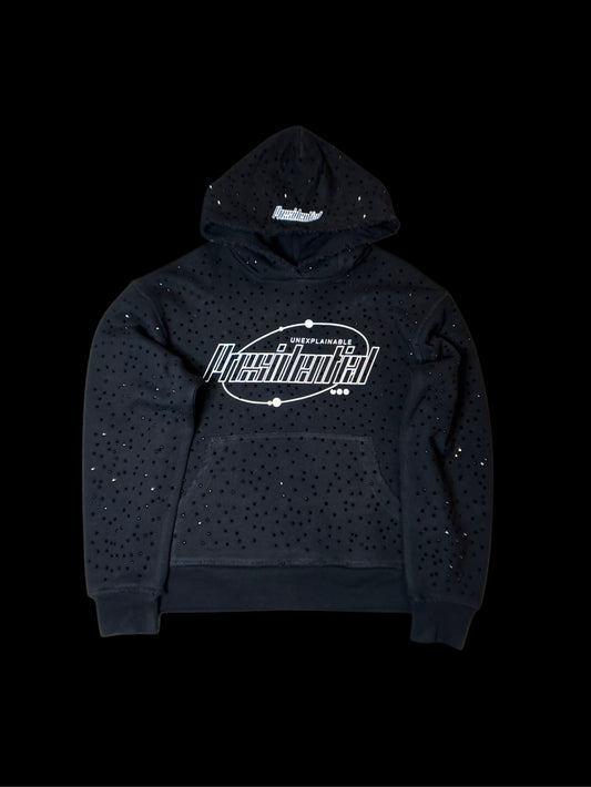 Rhinestones black fleece hoodie